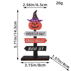 PANG8 Ghost Ghost Festival Guide Sign Pumpkin Wooden Halloween Skeleton Ornaments Funny Handmade Halloween Pumpkin Wooden Sign Kids Toy