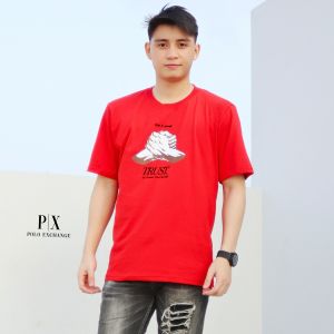 Polo Exchange T Shirt Pria Wanita Casual Distro Katun 24s Sablon Bludru Trust 10148