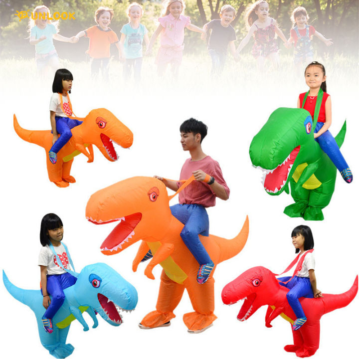 Inflatable Ride On ชุดไดโนเสาร์ Air Blow Up ชุดแฟนซีปาร์ตี้ฮาโลวีนและ ...
