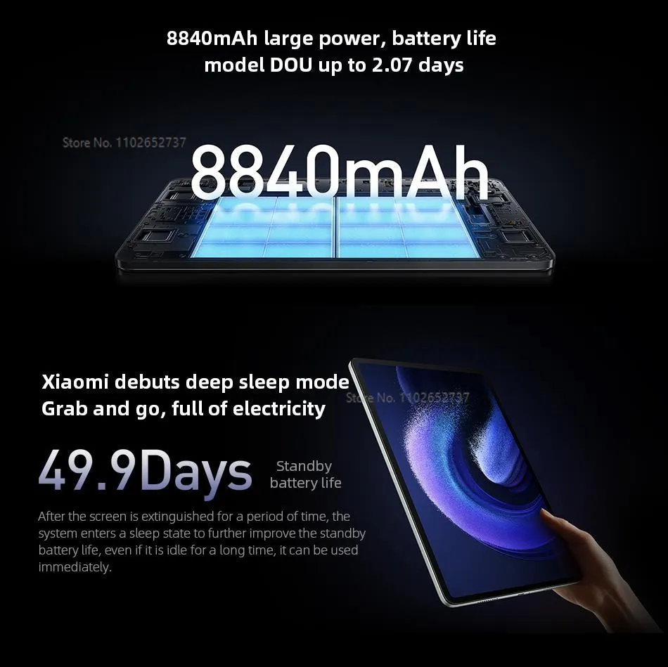 Xiaomi Mi Pad 6 Pro 128GB 256GB 512GB Tablet Snapdragon Tablets 6 Pro 11''  2.8K Screen 67W Charging 8600mAh Battery