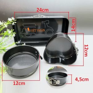 Bộ Khuôn ĐẾ RỜI Hình Tim - Tròn - Chữ Nhật. Khuôn Bánh Bông Lan - KHUÔN GÀI Thép Carbon BÍ QUYẾT LÀM BÁNH Không Dính. Dụng cụ làm bánh NƯỚNG TRUYỀN THỐNG gato gateau chiffon VUÔNG TRÒN TIM