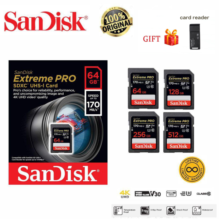 SanDisk Extreme PRO® SDHC™ SDXC™ UHS-I Memory Card, 4K HD, V30, U3