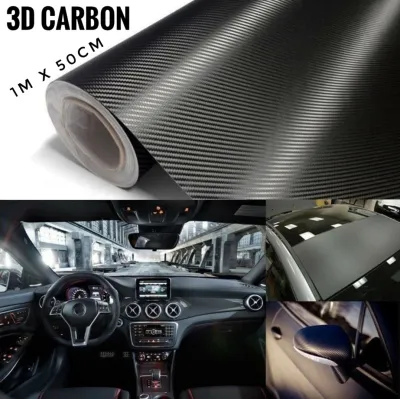Car 3D Carbon Fiber Sticker Car Body Wrap Sticker Interior Deco Styling Sticker Automobile 1Meterx50CM Matte Black Carbon Fiber Vinyl Wrap Sticker Motorcycle Sticker Axia Myvi Saga vvt BLM FLX Persona bezza iriz aruz viva kenari kelisa alza wira kancil