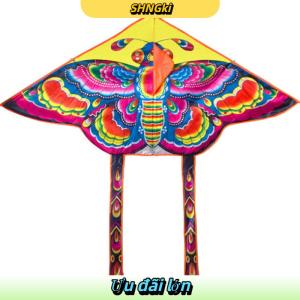 SHNGki Diều bướm cầu vồng 90*55cm diều trẻ em gấp được ngoài trời với dây điều khiển 50m