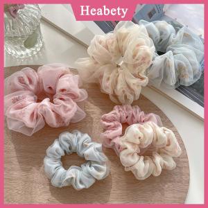 Heabety Hai Lớp Lụa Organza Scrunchies Ngọt Ngào Hoa Tóc Ban Nhạc Cho Cô Gái Tóc Đuôi Ngựa Chủ Cao Su Ban Nhạc Tóc Quan Hệ Tóc Phụ Kiện Tóc