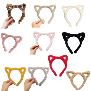 Kitten Ears Hairband Photo Props Furry Hair Hoop Headband Party Headpiece Fun Headbands for Music Festival