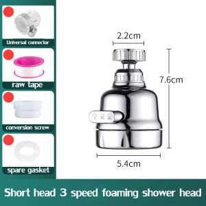360° Rotating Kitchen Faucet Nozzle Adapter 3x Supercharging Flexible 3 Effluent Modes Bathroom Faucet Accessories Cold Tap Universal Sink Water Tap
