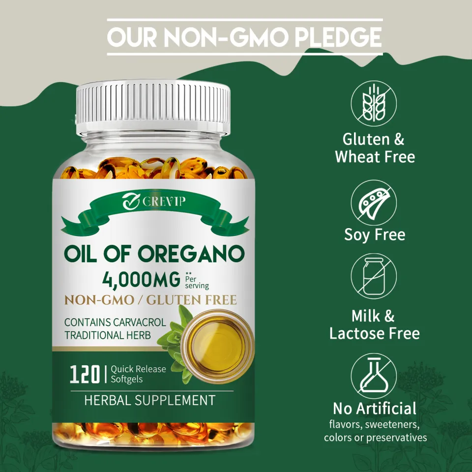 Oregano Oil 4000mg Softgels - Carvacrol For Immune & Digestive Support, Non-GMO