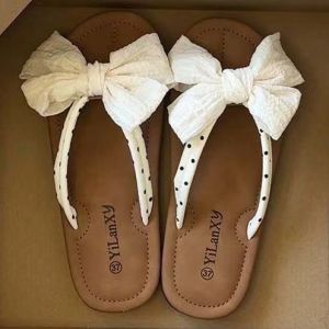 Free Shipping Bow-Knot Flip-Flops For Women Summer Soft-Soled Beach Sandals Casual Flat Beach Shoes Breathable And Comfortable