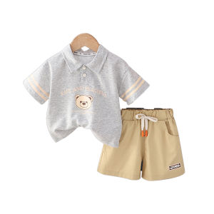 tampan Polo kaos +celana pendek setelan anak laki laki fashion imut jas baju bayi import 0-5 tahun Kualitas Tinggi