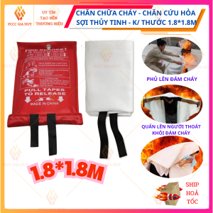 Chăn Chống Cháy Thoát Hiểm Sợi Thủy Tinh - KT 1.8x1.8m-Chịu Nhiệt 550°C - Dệt 100% Sợi Thủy Tinh