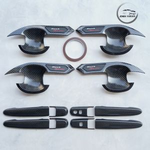 Paket Outer Cover Handle Cover Pegangan Pintu All New Rush TRD Sportivo 2018 - 2021 Glossy Carbon