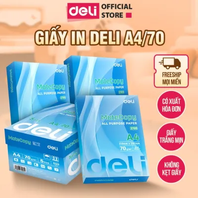 500 Tờ Giấy A4 Deli Giấy In Photo Cao Cấp Chính Hãng Loại Dày - Giấy Vẽ Chống Lóa Mỏi Mắt