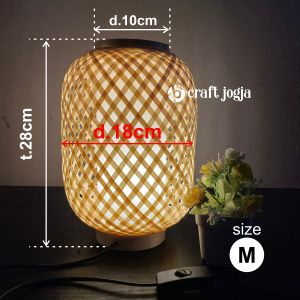 Lampu Hias Lampu Tidur Cafe Anyaman Bambu Bisa Posisi Duduk dan Gantung