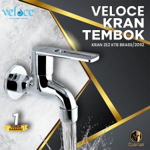 Veloce - Kran Keran Tembok Air 1/2 Stainless Original Taman Cuci Tangan Kamar Mandi Putar Bahan Kuningan Brass Garansi 2092 | Bisa COD