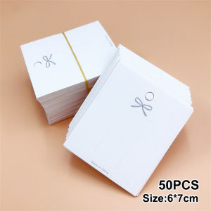 baoda Christmas Gift 50PCS White Hairpin Card Trinket Bow Display Cards Cardboard Packing Paper