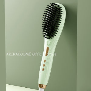 Akiracosme Ceramic Negative ion 4D Hair Straightener Comb Straightening Beard Brush LCD Display for Men Hair Styling Beauty Tools