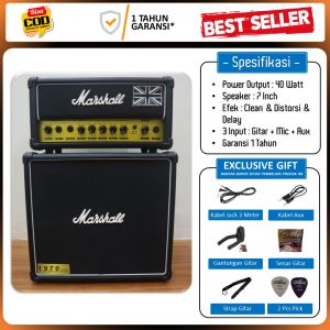 ampli gitar 3 input head cabinet banyak bonus ada input gitar dan mic dan aux ada distorsi & delay