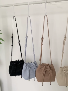 Leather Bucket Bags Drawstring Crossbody Purse for Women Ladies Evening Bag Trendy Shoulder Bag Clutch Purse Handbag