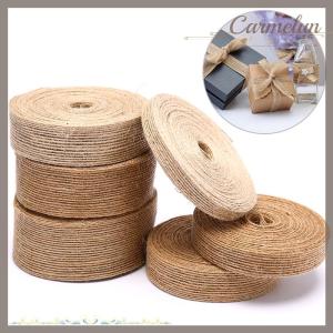 [Carmelun] ริบบิ้นผ้าป่านหยาบยาว10เมตรงานหัตถกรรมเชือกปอกระเจาธรรมชาติงานปาร์ตี้งานแต่งงานแบบ DIY