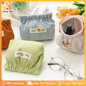 Fashion Corduroy Elastic Organizer Portable Travel Lipstick Bag Storage Bag Data Cable Storage Bag Coin Pouch Sanitary Napkin Keys Makeup Bag