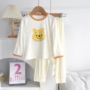 1Y-7Y Wormwood Essence cartoon pyjamas set pajamas Baju tidur sleepwear sleeping suits kids boys girls Kanak budak pooh