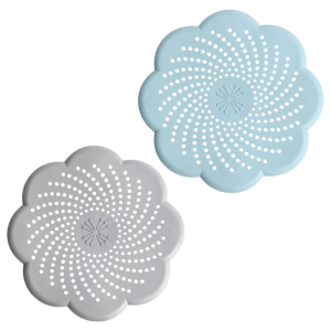 2Pcs Flower Shape Silicone Floor Drain Cover Mesh Sink Strainer Hair Catcher Sewer Outfall Drain Easy to Use
