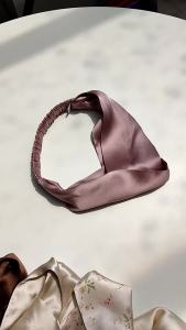 100% Mulberry Silk Headbands for Women Vintage Cross Elastic Head Wrap Hair Accessories 16 Momme2026