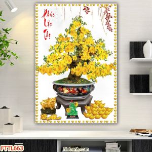 Tranh gạch 3D hoa mai cao cấp