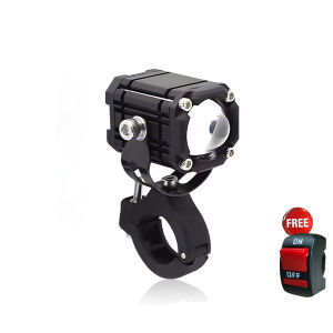 Erruson Motorcycle LED Driving Light Tricolor Mini Auxiliary Spot Lamp Projector Universal 12V