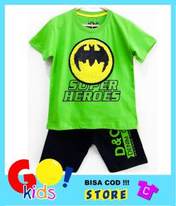 Setelan Batman Sequin Size 1-6 Tahun / baju anak / baju murah / COD