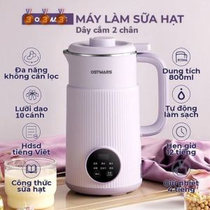 Máy làm sữa hạt OSTMARS 800ml 10 lưỡi công suất 600W bảo hành 12 tháng