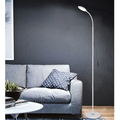 [SG Seller]LED Floor Lamp Multi Brightness Dimmable Lightings Gooseneck Adjustable USB Operated Standing Light for Study Bedside Living Room Piano Aesthetic Lamp White Black