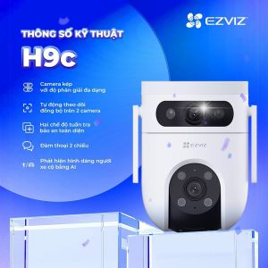 (Tặng Hộp Box) Camera 2 Mắt Ngoài Trời EZVIZ H9C 2K 6MP / H9C 3K 10MP - Xoay 360 Độ Đàm Thoại 2 Chiều Theo Dõi Chuyển Động