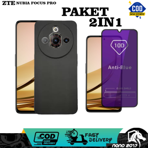 2IN1 CASE MACARON ZTE NUBIA FOCUS PRO BLADE V40S BONUS TEMPERED GLASS BLUE