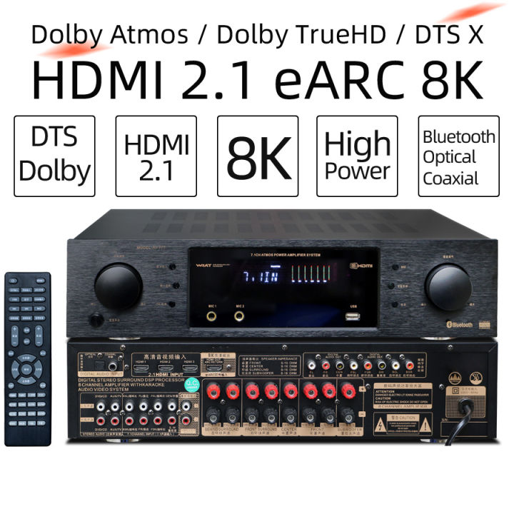 7.1 Home Theater Amplifier Flagship AV Receiver 600W High Power Upgrade HDMI 2.1 eARC 8K Dolby