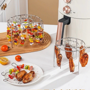 BBQ Pemanggang Dapur Air Fryer Vertical Grill Rack Detachable String Grill Barbecue Skewer Bracket