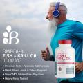 Viên uống dầu nhuyễn thể Omega-3 Fish + Krill Oil 1000mg Bronson [Hàng Mỹ]. 