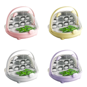 Clear Silkworm Observation Box with Removable Compartment And Airflows Vents For Health Insect Development and Growth