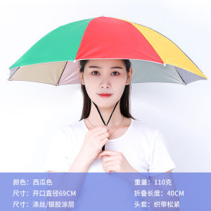 Headwear Umbrella UV Sun Protection Umbrella Hat Foldable Golf Beach Hiking Fishing Cap Camping Head Cap Sunscreen Shade Head Umbrella Hat Payung Topi 头戴雨伞(6 colors)