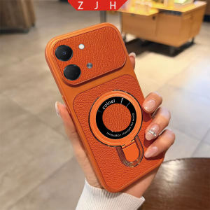 Suitable For Tecno POP 20 Leather Phone Case Folding Bracket Shockproof Casing With U Magnetic Suction