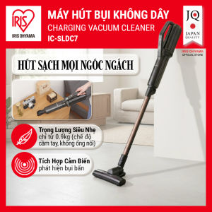 Máy hút bụi không dây IRIS OHYAMA IC‑SLDC7 – Dạng đứng lực hút mạnh có cảm biến bụi nhẹ 1.2kg