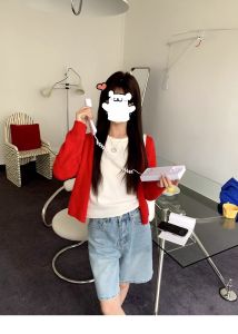 กางเกงยีนส์ 5 ส่วน สไตล์สตรีท#V113