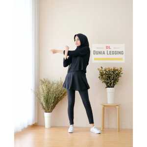 Dunia Legging OLS- Rok Celana Legging Polos Panjang Wanita Yoga / Aerobic / Olahraga