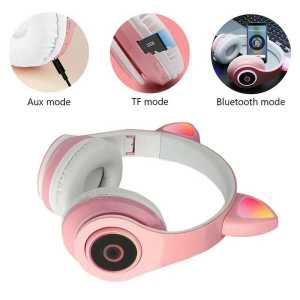 RLoop Bluetooth 5.0 Headphone Earphone Telinga Kucing LED RGB dengan Mikrofon - LX-B39A