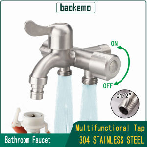 304 Stainless Steel Three Tap Multifunctional Stainless Steel Faucet Three Way Tap