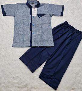 Setelan Baju Koko Anak IBNU MUSLIM MADINAH Lengan Pendek 1-12 Tahun