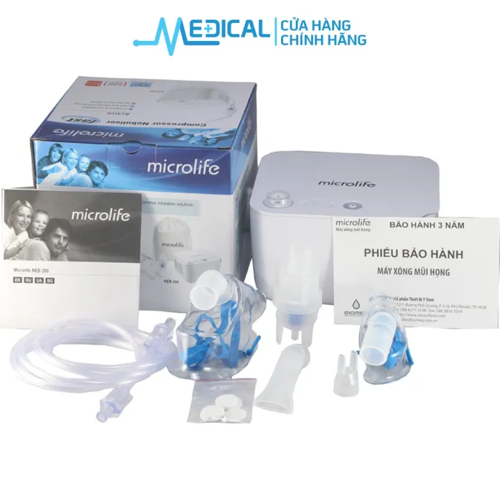 Máy xông mũi họng, phun khí dung MICROLIFE NEB200 chính hãng bảo hành 3 năm 1 đổi 1