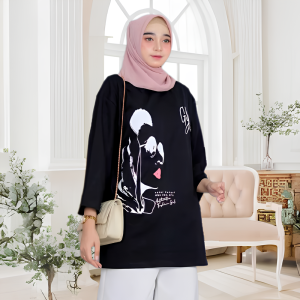 Baju Atasan Wanita Terbaru 2023 ENGLAND TOP BLOUSE KATUN COMBED 24S APL SABLON Kaos Lengan 3/4 Jumbo