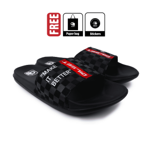 Dilset - Hiera Black | Sandal Slop | Sandal Slide | Sandal Slide Pria | Sandal Murah | Sandal Original